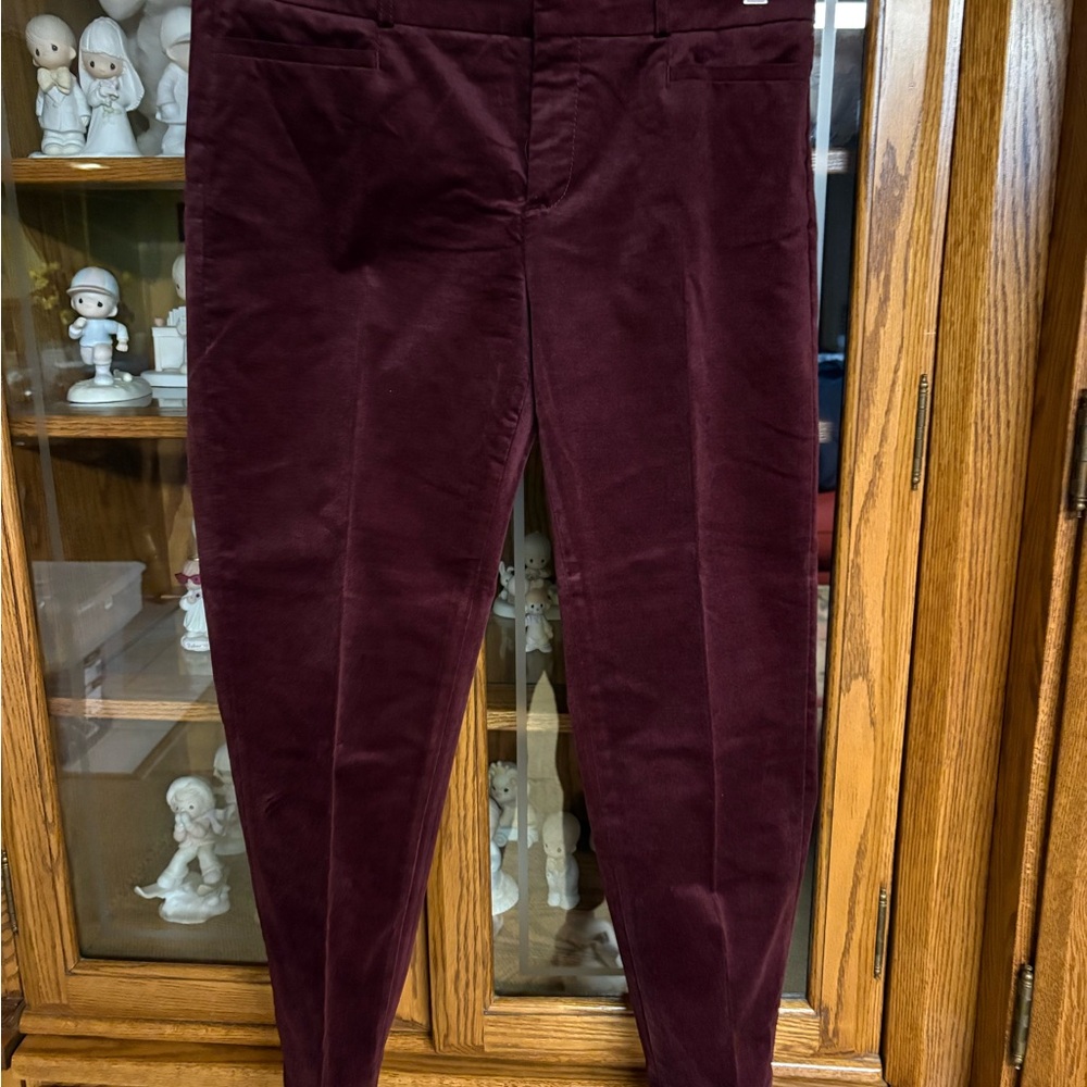 Burgundy velvet pants